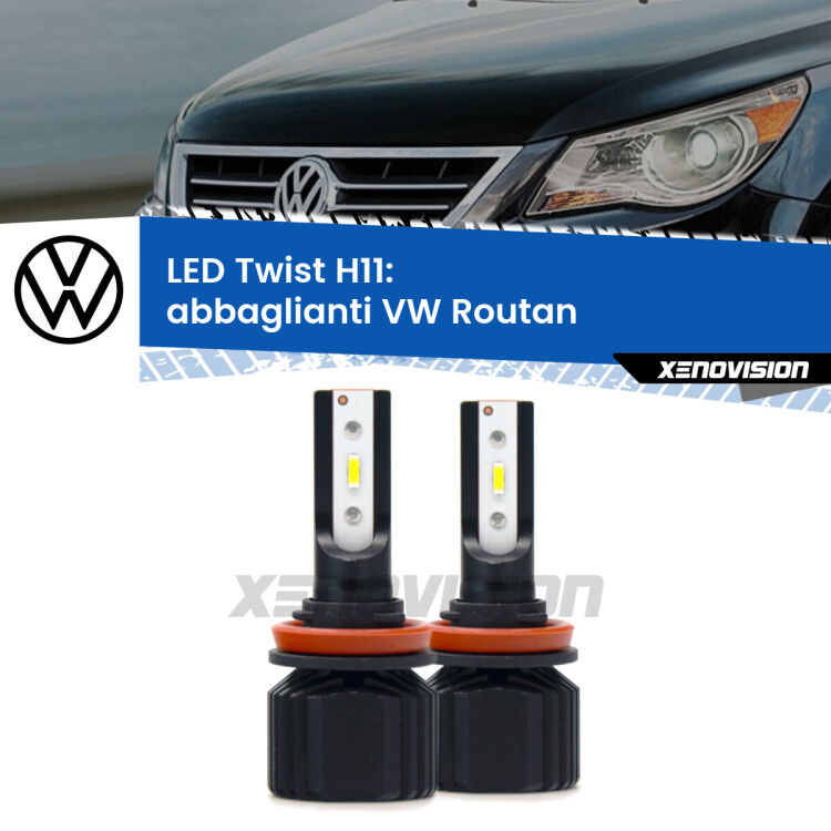 <strong>Kit abbaglianti LED</strong> H11 per <strong>VW Routan</strong>  2008-2013. Compatte, impermeabili, senza ventola: praticamente indistruttibili. Top Quality.