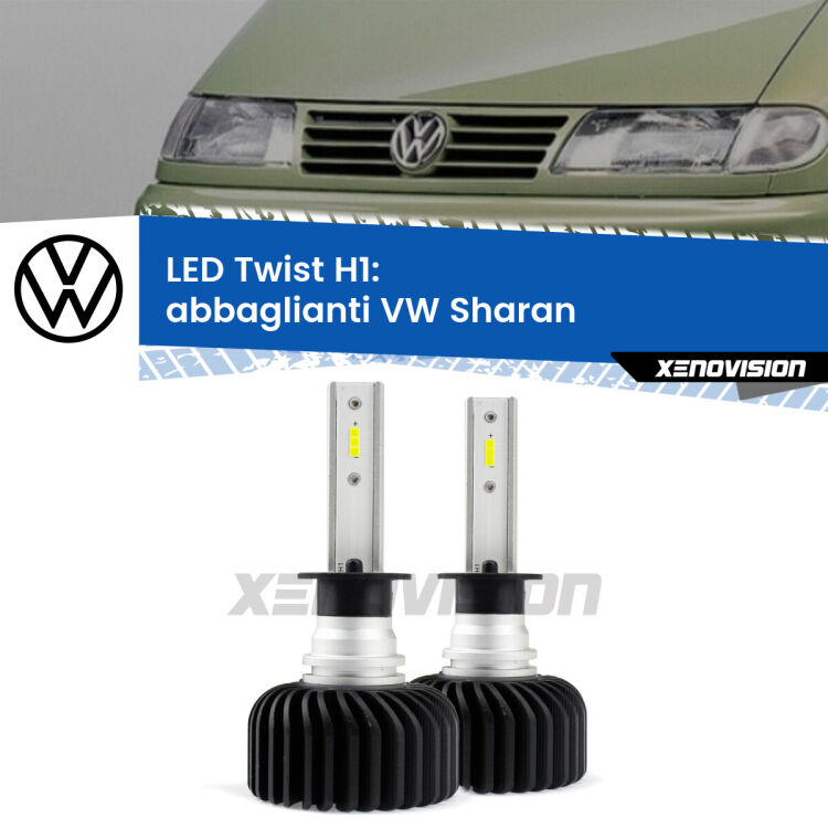 <strong>Kit abbaglianti LED</strong> H1 per <strong>VW Sharan</strong>  1995-2010. Compatte, impermeabili, senza ventola: praticamente indistruttibili. Top Quality.