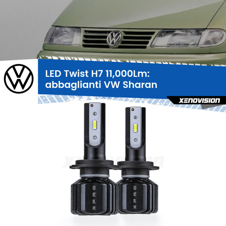 FINE SERIE: NO GARANZIA <strong>Kit abbaglianti LED</strong> H7 per <strong>VW Sharan</strong>  con fari Xenon. Compatte, impermeabili, senza ventola: praticamente indistruttibili. Top Quality.