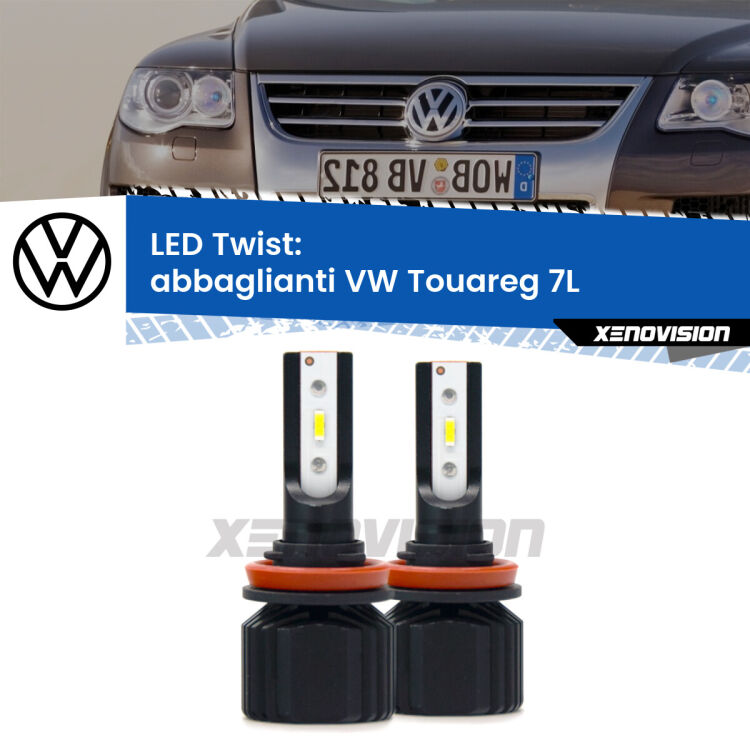 <strong>Kit abbaglianti LED</strong> per <strong>VW Touareg</strong> 7L 2002 -2010. Compatte, impermeabili, senza ventola: praticamente indistruttibili. Top Quality.