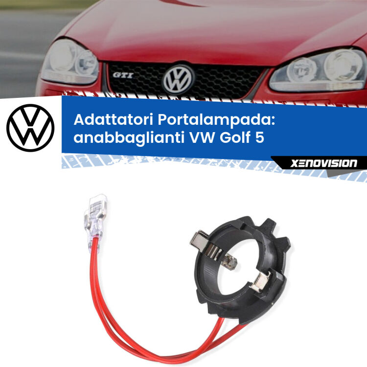 Coppia adattatori portalampada LED per VW Golf 5