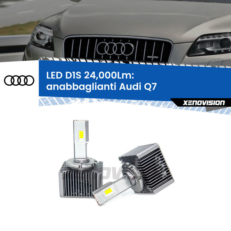 <strong>Lampade conversione a LED specifiche per Audi Q7</strong>  2006 - 2009 con fari D1S xenon di serie. Lampade Canbus da 24.000Lumen, Qualità Massima.