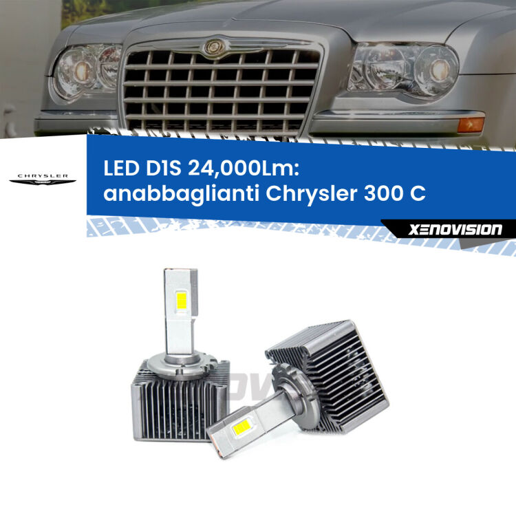 <strong>Lampade conversione a LED specifiche per Chrysler 300 C</strong>  2004 - 2012 con fari D1S xenon di serie. Lampade Canbus da 24.000Lumen, Qualità Massima.