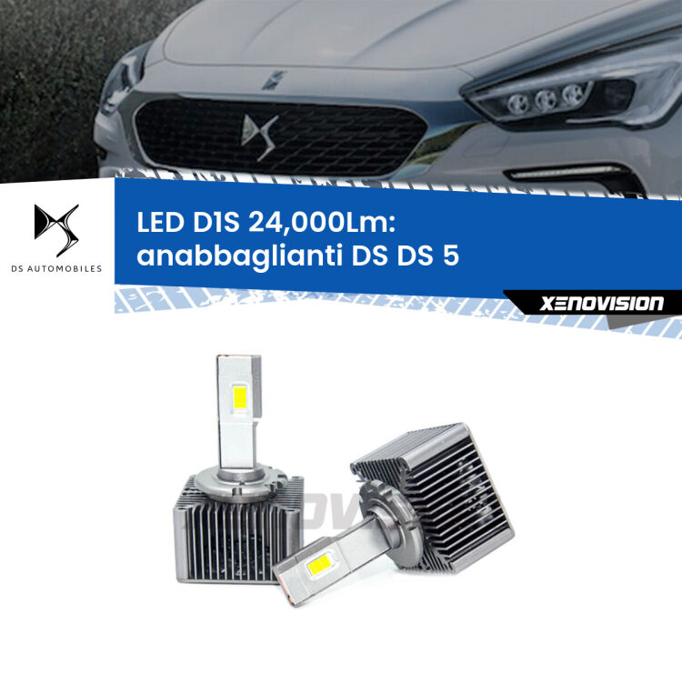 <strong>Lampade conversione a LED specifiche per DS DS 5</strong>  2015 in poi con fari D1S xenon di serie. Lampade Canbus da 24.000Lumen, Qualità Massima.