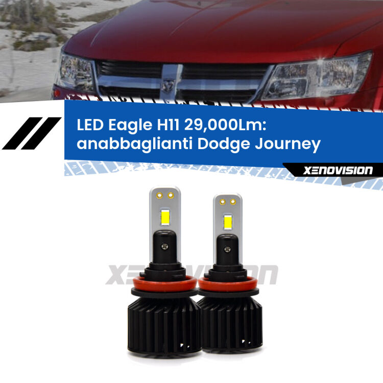 <strong>Kit anabbaglianti LED specifico per Dodge Journey</strong>  2008 - 2015. Lampade <strong>H11</strong> Canbus da 29.000Lumen di luminosità modello Eagle Xenovision.