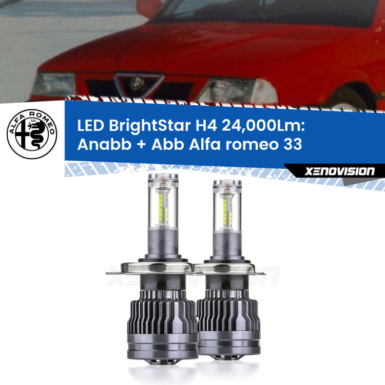 <strong>Kit Anabbaglianti LED per Alfa romeo 33</strong>  1990 - 1994</strong>: 24.000Lumen, canbus, fatti per durare. Qualità Massima Garantita.