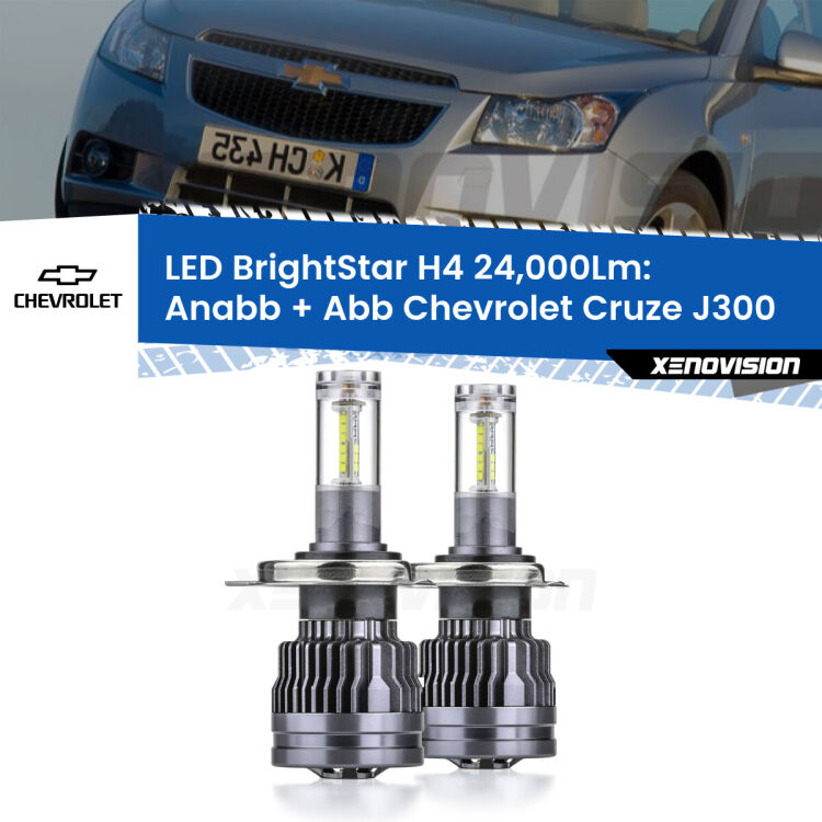 <strong>Kit Anabbaglianti LED per Chevrolet Cruze</strong> J300 2009 - 2019</strong>: 24.000Lumen, canbus, fatti per durare. Qualità Massima Garantita.