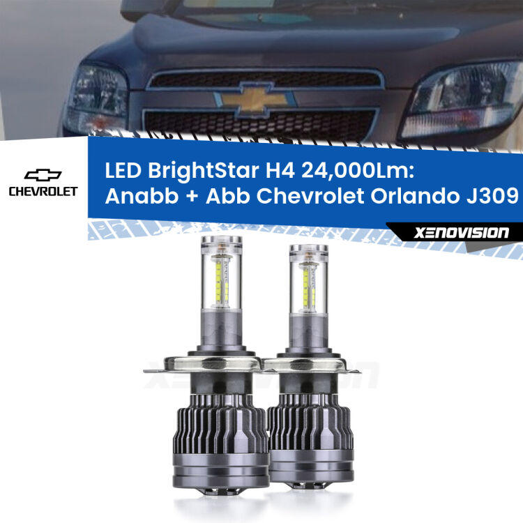 <strong>Kit Anabbaglianti LED per Chevrolet Orlando</strong> J309 2011 - 2019</strong>: 24.000Lumen, canbus, fatti per durare. Qualità Massima Garantita.