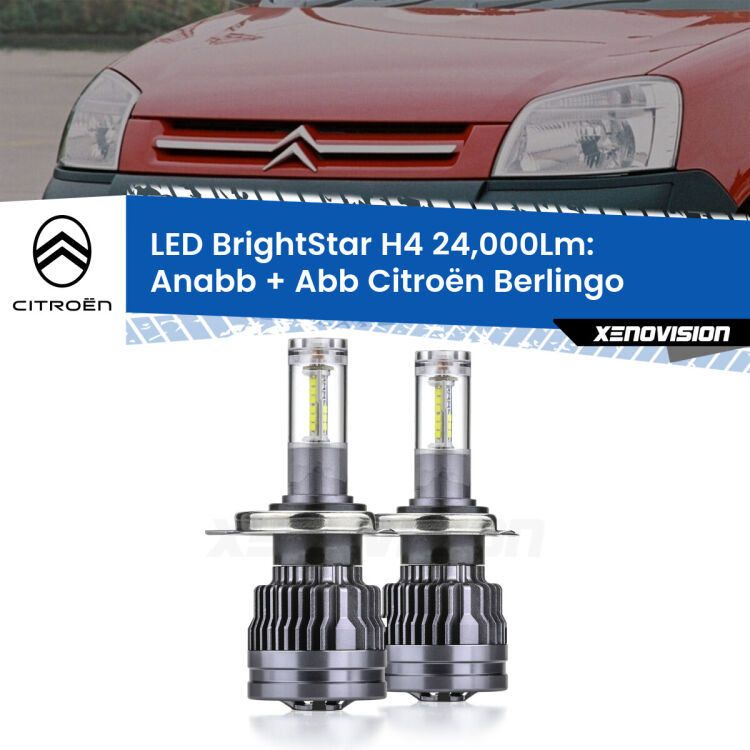 <strong>Kit Anabbaglianti LED per Citroën Berlingo</strong>  1996 - 2007</strong>: 24.000Lumen, canbus, fatti per durare. Qualità Massima Garantita.