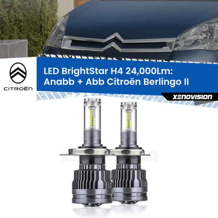 <strong>Kit Anabbaglianti LED per Citroën Berlingo</strong> II 2008 - 2017</strong>: 24.000Lumen, canbus, fatti per durare. Qualità Massima Garantita.