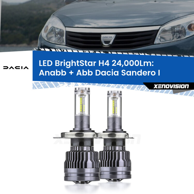 <strong>Kit Anabbaglianti LED per Dacia Sandero I</strong>  2008 - 2012</strong>: 24.000Lumen, canbus, fatti per durare. Qualità Massima Garantita.