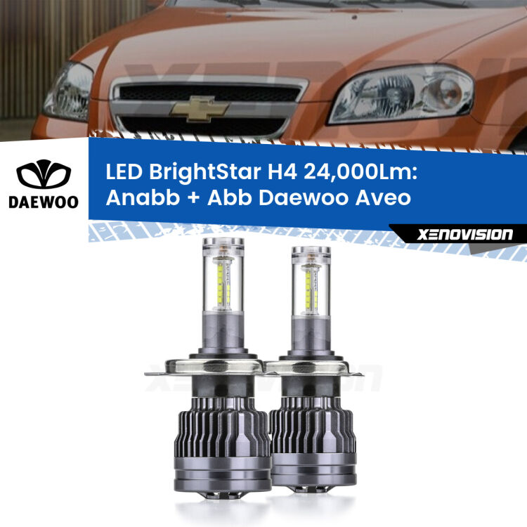 <strong>Kit Anabbaglianti LED per Daewoo Aveo</strong>  2002 - 2005</strong>: 24.000Lumen, canbus, fatti per durare. Qualità Massima Garantita.