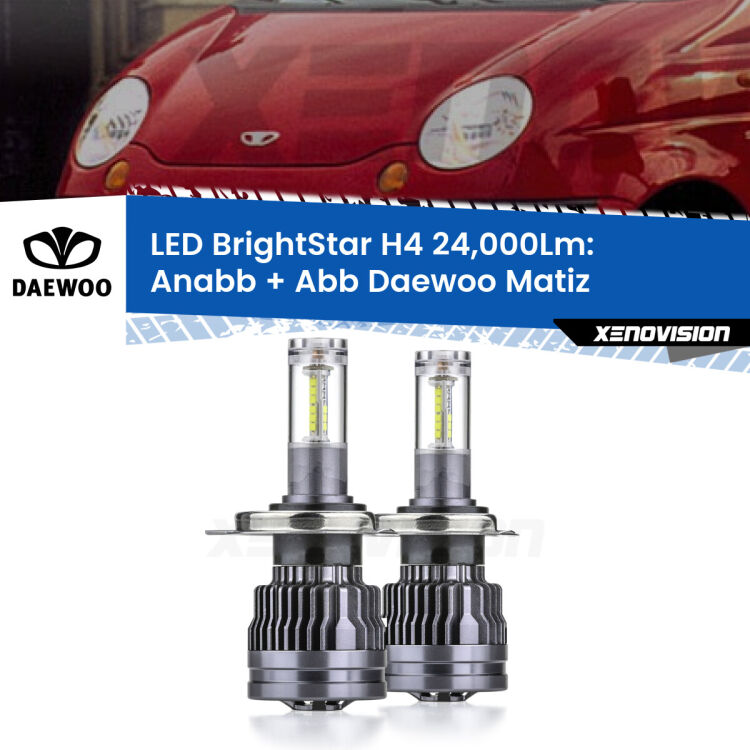 <strong>Kit Anabbaglianti LED per Daewoo Matiz</strong>  1998 - 2005</strong>: 24.000Lumen, canbus, fatti per durare. Qualità Massima Garantita.