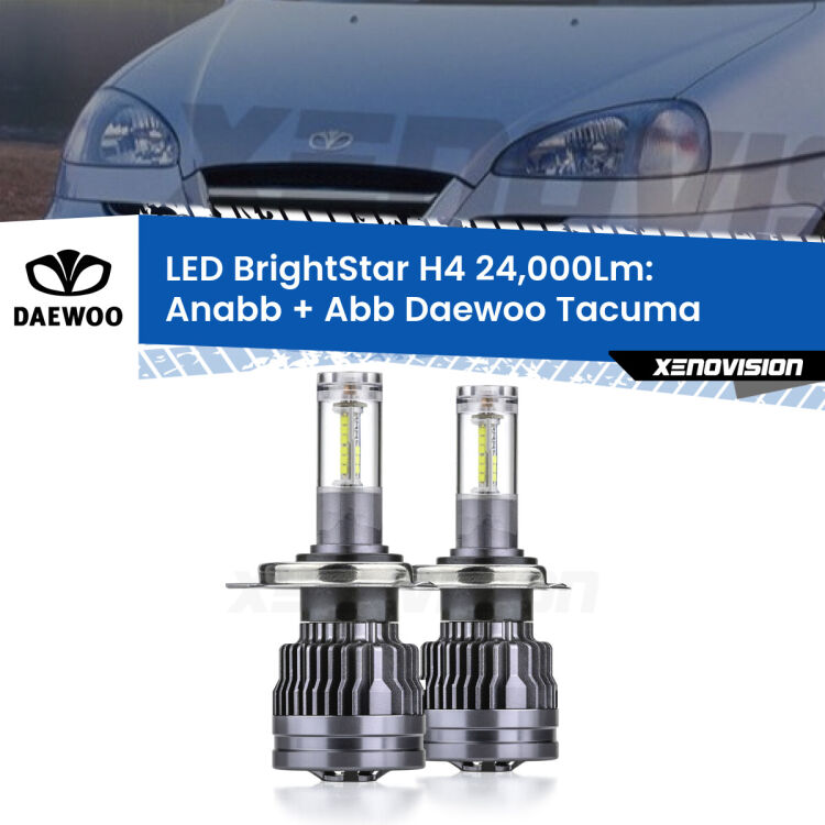 <strong>Kit Anabbaglianti LED per Daewoo Tacuma</strong>  2000 - 2005</strong>: 24.000Lumen, canbus, fatti per durare. Qualità Massima Garantita.