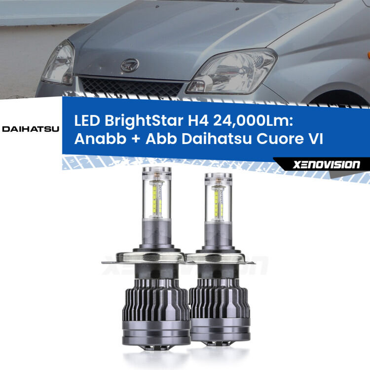 <strong>Kit Anabbaglianti LED per Daihatsu Cuore VI</strong>  2003 - 2007</strong>: 24.000Lumen, canbus, fatti per durare. Qualità Massima Garantita.