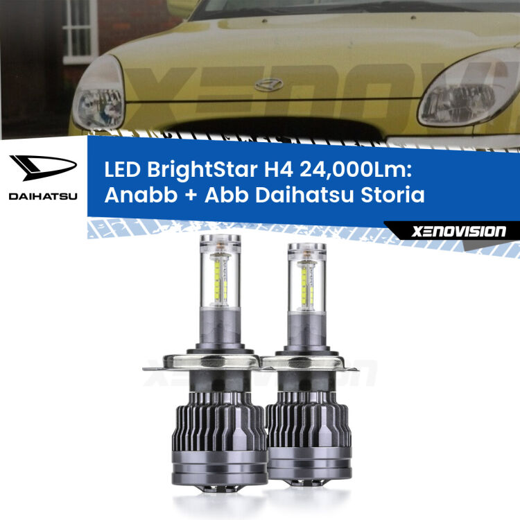 <strong>Kit Anabbaglianti LED per Daihatsu Storia</strong>  1998 - 2005</strong>: 24.000Lumen, canbus, fatti per durare. Qualità Massima Garantita.