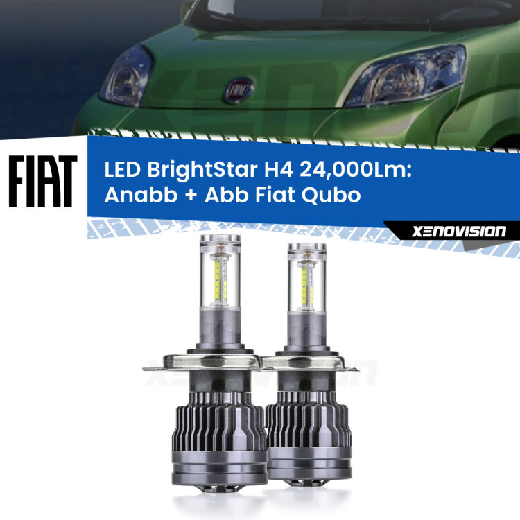 <strong>Kit Anabbaglianti LED per Fiat Qubo</strong>  2008 - 2021</strong>: 24.000Lumen, canbus, fatti per durare. Qualità Massima Garantita.