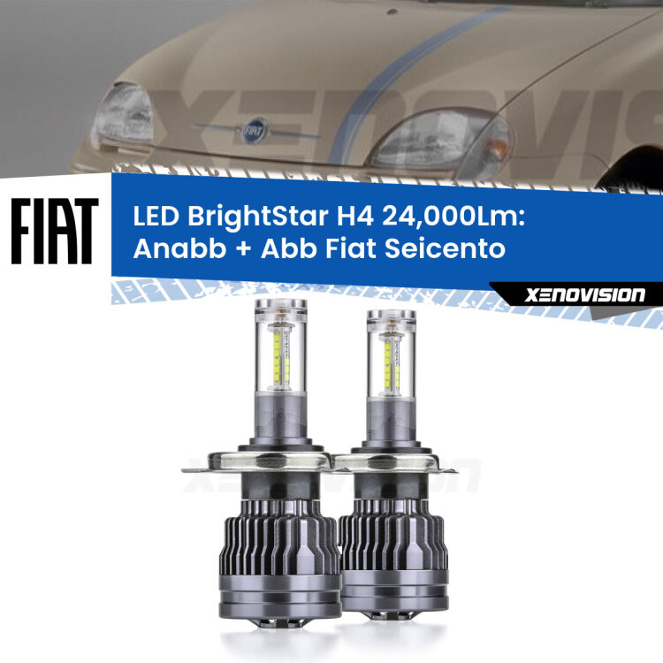 <strong>Kit Anabbaglianti LED per Fiat Seicento</strong>  1998 - 2010</strong>: 24.000Lumen, canbus, fatti per durare. Qualità Massima Garantita.