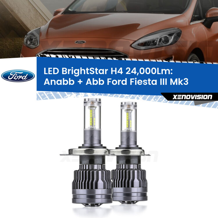 <strong>Kit Anabbaglianti LED per Ford Fiesta III</strong> Mk3 1989 - 1995</strong>: 24.000Lumen, canbus, fatti per durare. Qualità Massima Garantita.