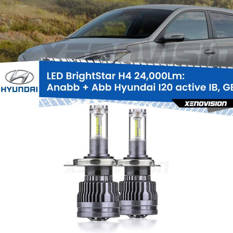 <strong>Kit Anabbaglianti LED per Hyundai I20 active</strong> IB, GB a parabola singola</strong>: 24.000Lumen, canbus, fatti per durare. Qualità Massima Garantita.