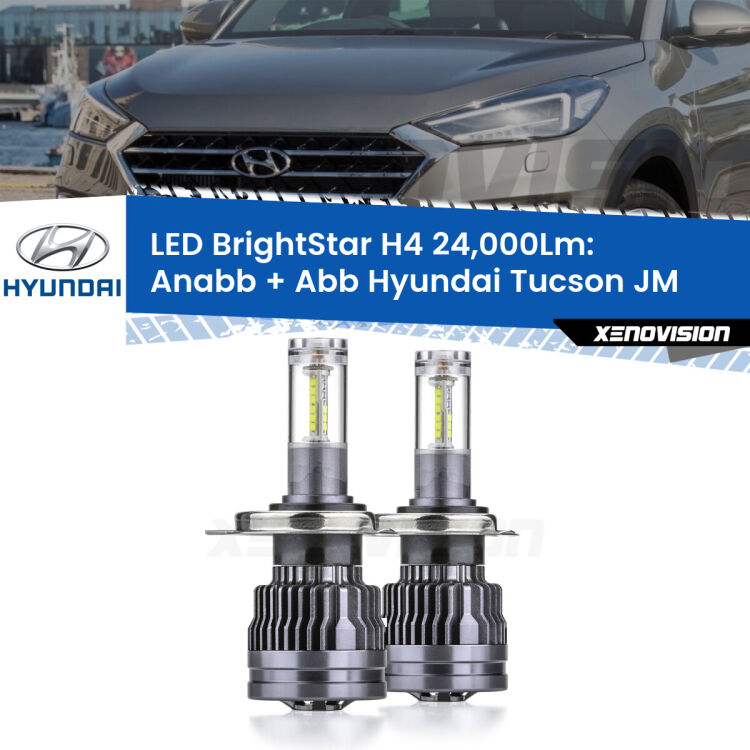 <strong>Kit Anabbaglianti LED per Hyundai Tucson</strong> JM prima serie</strong>: 24.000Lumen, canbus, fatti per durare. Qualità Massima Garantita.