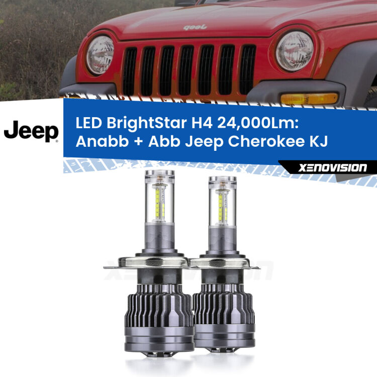 <strong>Kit Anabbaglianti LED per Jeep Cherokee</strong> KJ 2002 - 2007</strong>: 24.000Lumen, canbus, fatti per durare. Qualità Massima Garantita.