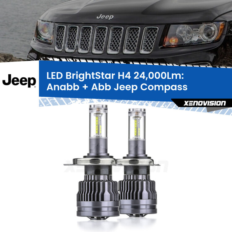 <strong>Kit Anabbaglianti LED per Jeep Compass</strong>  2006 - 2010</strong>: 24.000Lumen, canbus, fatti per durare. Qualità Massima Garantita.