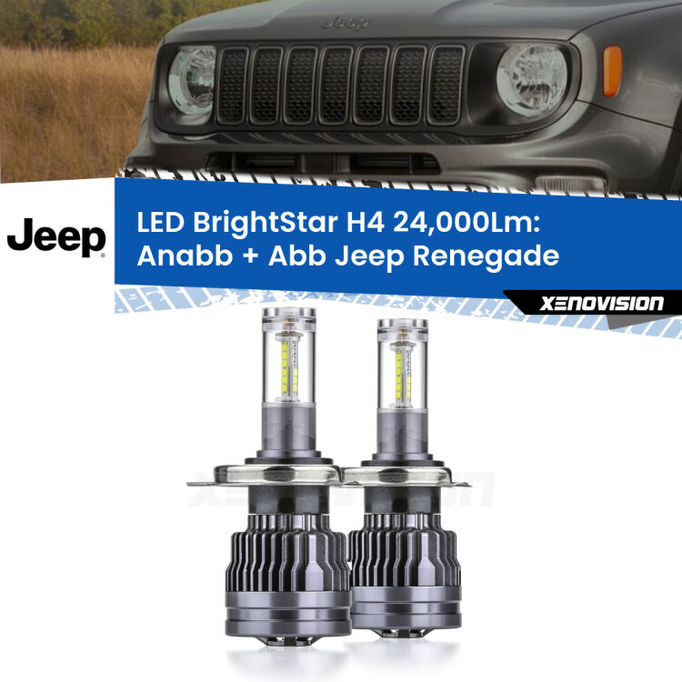 <strong>Kit Anabbaglianti LED per Jeep Renegade</strong>  2014 in poi</strong>: 24.000Lumen, canbus, fatti per durare. Qualità Massima Garantita.