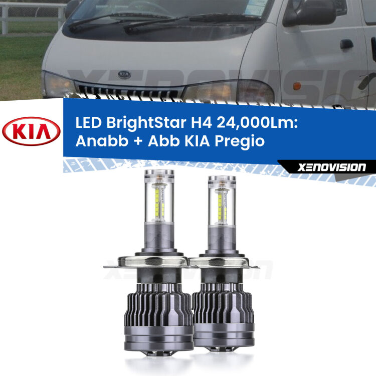 <strong>Kit Anabbaglianti LED per KIA Pregio</strong>  1995 - 2006</strong>: 24.000Lumen, canbus, fatti per durare. Qualità Massima Garantita.