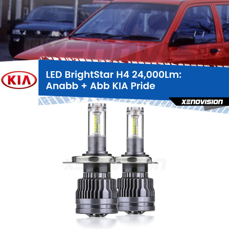 <strong>Kit Anabbaglianti LED per KIA Pride</strong>  1990 - 2001</strong>: 24.000Lumen, canbus, fatti per durare. Qualità Massima Garantita.