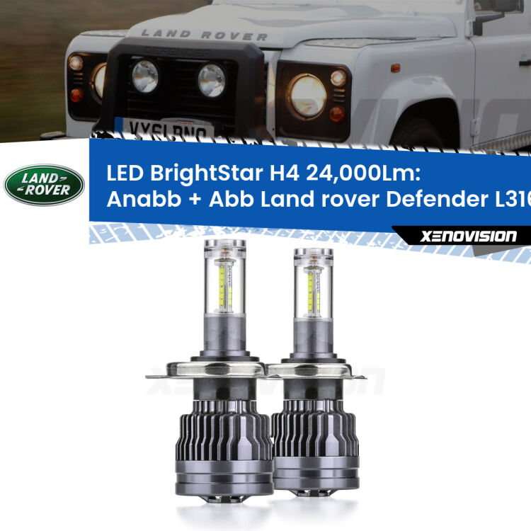 <strong>Kit Anabbaglianti LED per Land rover Defender</strong> L316 1998 - 2016</strong>: 24.000Lumen, canbus, fatti per durare. Qualità Massima Garantita.