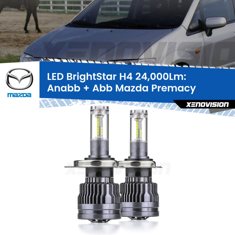 <strong>Kit Anabbaglianti LED per Mazda Premacy</strong>  1999 - 2005</strong>: 24.000Lumen, canbus, fatti per durare. Qualità Massima Garantita.