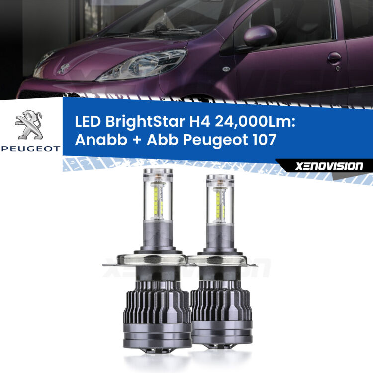 <strong>Kit Anabbaglianti LED per Peugeot 107</strong>  2005 - 2014</strong>: 24.000Lumen, canbus, fatti per durare. Qualità Massima Garantita.