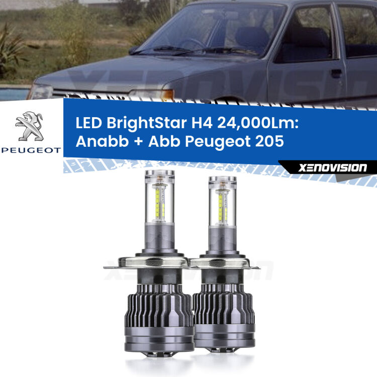 <strong>Kit Anabbaglianti LED per Peugeot 205</strong>  1983 - 1999</strong>: 24.000Lumen, canbus, fatti per durare. Qualità Massima Garantita.