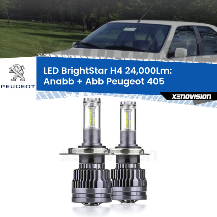 <strong>Kit Anabbaglianti LED per Peugeot 405</strong>  1987 - 1997</strong>: 24.000Lumen, canbus, fatti per durare. Qualità Massima Garantita.