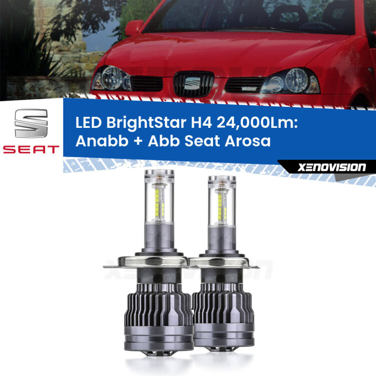 <strong>Kit Anabbaglianti LED per Seat Arosa</strong>  a parabola singola</strong>: 24.000Lumen, canbus, fatti per durare. Qualità Massima Garantita.