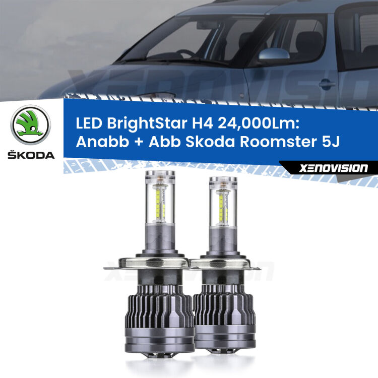 <strong>Kit Anabbaglianti LED per Skoda Roomster</strong> 5J fari a parabola</strong>: 24.000Lumen, canbus, fatti per durare. Qualità Massima Garantita.