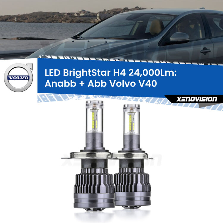 <strong>Kit Anabbaglianti LED per Volvo V40</strong>  a parabola singola</strong>: 24.000Lumen, canbus, fatti per durare. Qualità Massima Garantita.