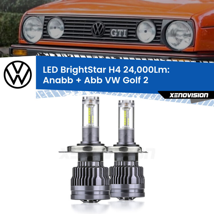 <strong>Kit Anabbaglianti LED per VW Golf 2</strong>  1983 - 1990</strong>: 24.000Lumen, canbus, fatti per durare. Qualità Massima Garantita.