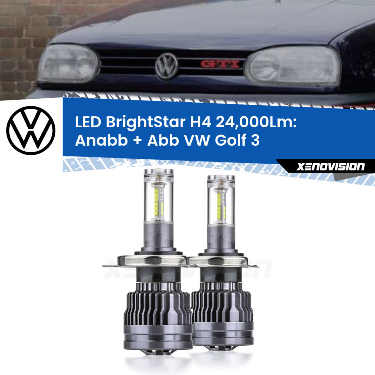 <strong>Kit Anabbaglianti LED per VW Golf 3</strong>  a parabola singola</strong>: 24.000Lumen, canbus, fatti per durare. Qualità Massima Garantita.