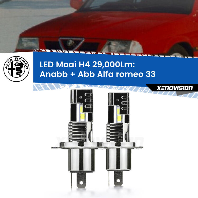 <strong>Kit Anabbaglianti LED per Alfa romeo 33</strong>  1990 - 1994</strong>: 29.000Lumen, canbus, fatti per durare. Qualità Massima Garantita.