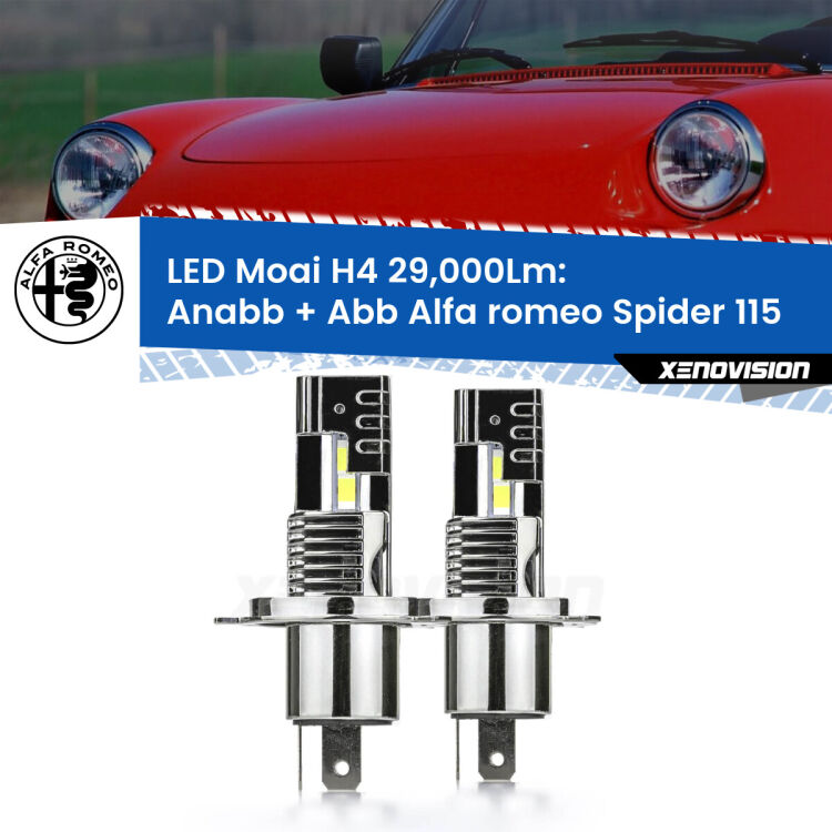 <strong>Kit Anabbaglianti LED per Alfa romeo Spider</strong> 115 1971 - 1993</strong>: 29.000Lumen, canbus, fatti per durare. Qualità Massima Garantita.