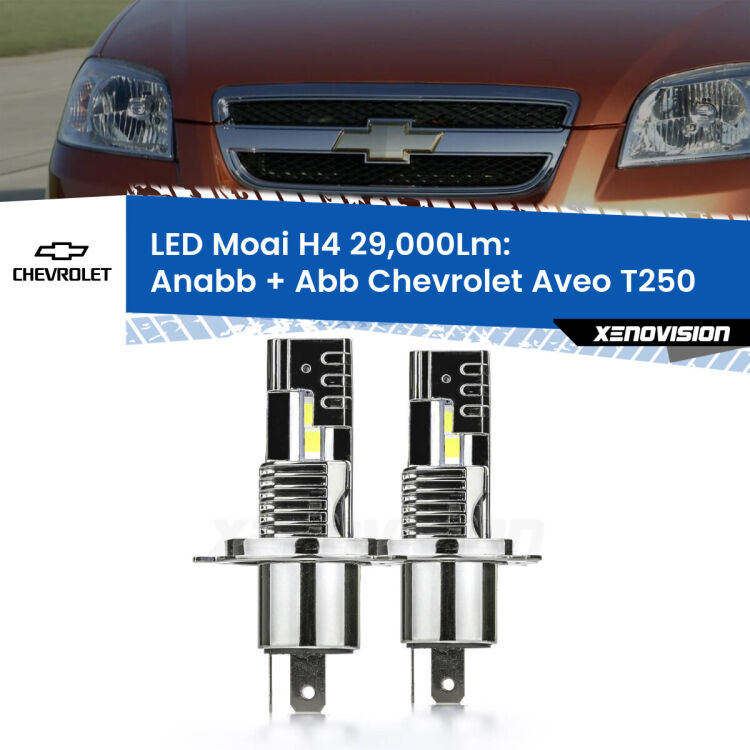 <strong>Kit Anabbaglianti LED per Chevrolet Aveo</strong> T250 2005 - 2011</strong>: 29.000Lumen, canbus, fatti per durare. Qualità Massima Garantita.