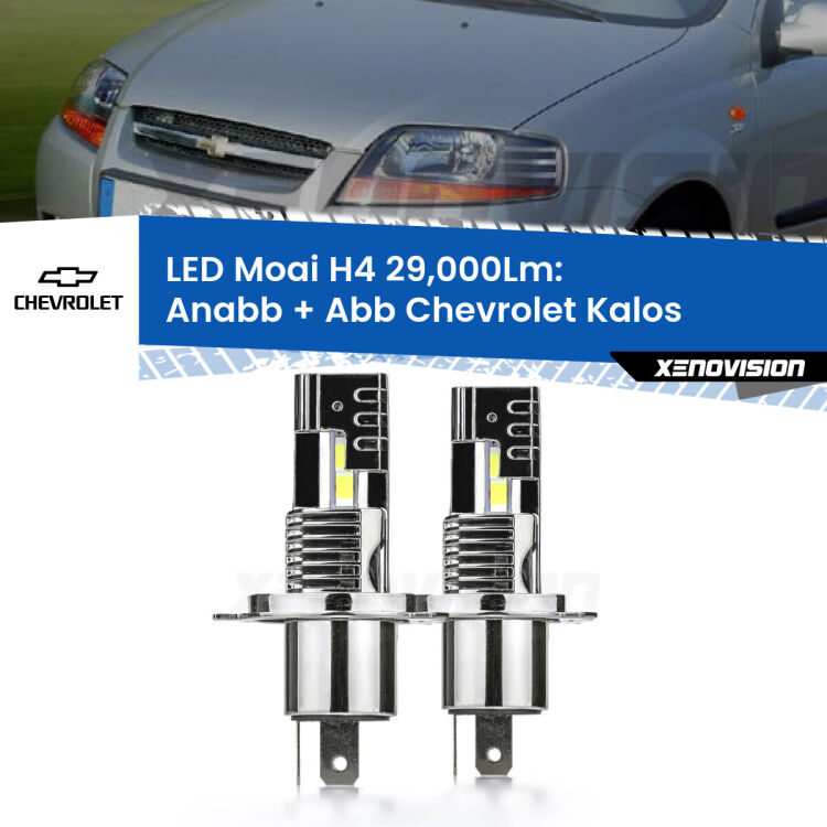 <strong>Kit Anabbaglianti LED per Chevrolet Kalos</strong>  2005 - 2008</strong>: 29.000Lumen, canbus, fatti per durare. Qualità Massima Garantita.