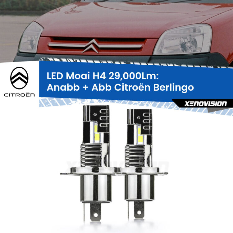 <strong>Kit Anabbaglianti LED per Citroën Berlingo</strong>  1996 - 2007</strong>: 29.000Lumen, canbus, fatti per durare. Qualità Massima Garantita.