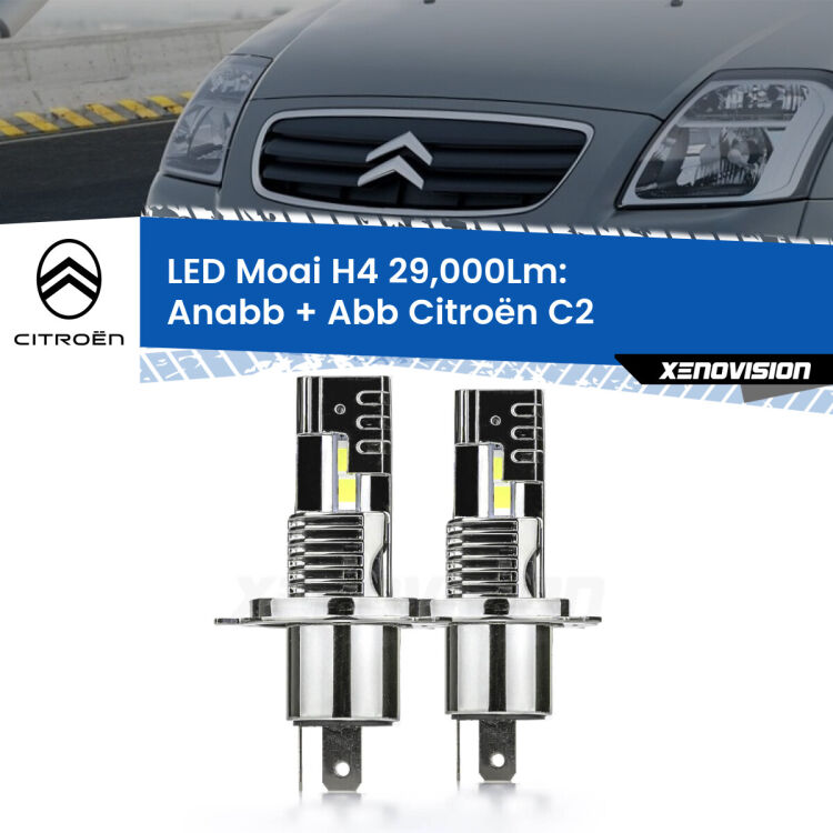 <strong>Kit Anabbaglianti LED per Citroën C2</strong>  2003 - 2009</strong>: 29.000Lumen, canbus, fatti per durare. Qualità Massima Garantita.