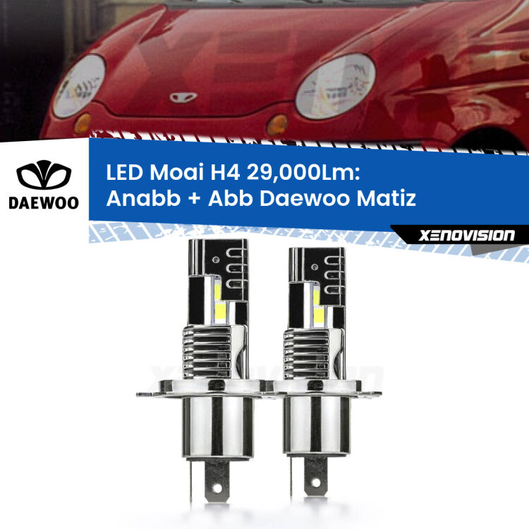 <strong>Kit Anabbaglianti LED per Daewoo Matiz</strong>  1998 - 2005</strong>: 29.000Lumen, canbus, fatti per durare. Qualità Massima Garantita.