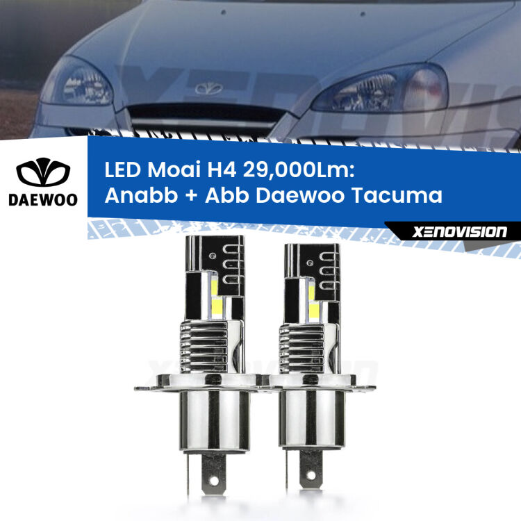 <strong>Kit Anabbaglianti LED per Daewoo Tacuma</strong>  2000 - 2005</strong>: 29.000Lumen, canbus, fatti per durare. Qualità Massima Garantita.