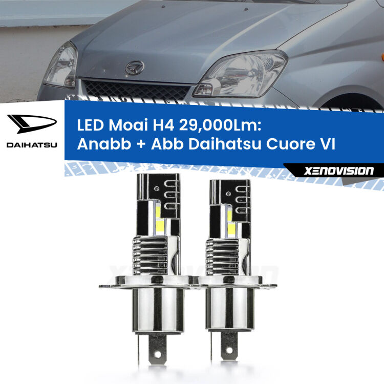 <strong>Kit Anabbaglianti LED per Daihatsu Cuore VI</strong>  2003 - 2007</strong>: 29.000Lumen, canbus, fatti per durare. Qualità Massima Garantita.