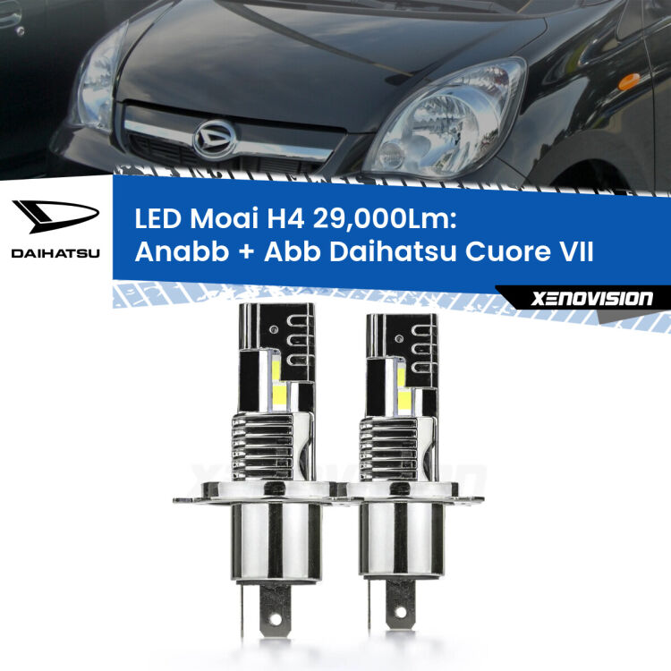 <strong>Kit Anabbaglianti LED per Daihatsu Cuore VII</strong>  2007 - 2018</strong>: 29.000Lumen, canbus, fatti per durare. Qualità Massima Garantita.